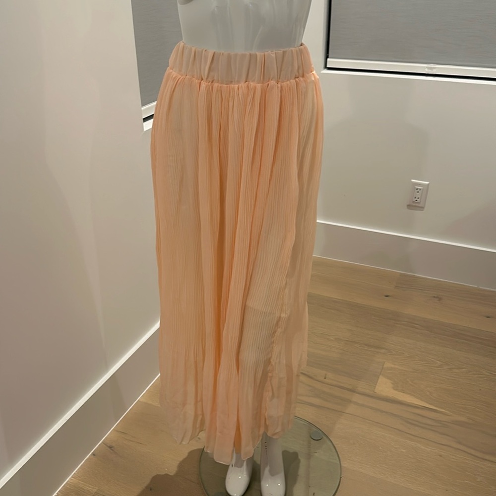 NWT maxi skirt. Partially lined with Flowy pleated sheer fabric.
